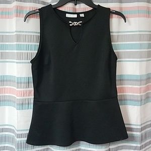 Black Peplum Top, sleeveless